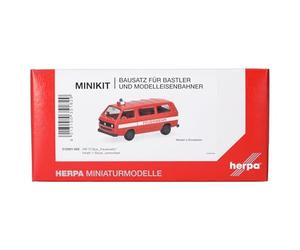 Herpa Kit de Montaje MiniKits VW T3 Bus Feuerwehr, Miniatura a Escala 1:87, Pieza de colección, Kit de modelismo, plástico