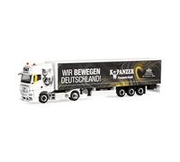 herpa Man TGX GX camión articulado con Lona K.W. Panzer/Movemos, Miniatura a Escala 1:87, Pieza de colección, Fabricado en Alemania, plástico Modelo de vehículo, (318402)