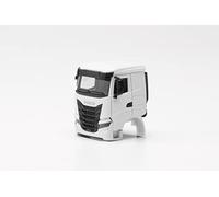 herpa Maqueta Cabina Iveco S-Way Techo Plano, 2 Unidades Fiel a Escala 1:87, camión para Diorama, modelismo Coleccionable, Decorativos plástico Modelo en Miniatura, Color Blanco (085496)