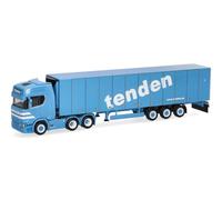 Herpa Miniatura Camión Scania CR 20 6x4 frigorífico Tenden, Escala 1:87 | Miniatura fiel para coleccionistas y aficionados al modelismo desde 14 años, maqueta de plástico, Made in Germany
