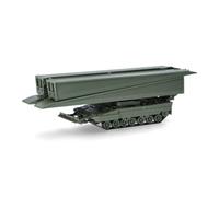 Herpa Miniatura Carro lanzapuentes Leguan de 26 m, sin decoración, Escala 1:87, maqueta de colección, modelismo, diseñado en Alemania, Figura de plástico