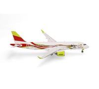 Herpa Miniatura del avión airBaltic Airbus A220-300 50th A220, Escala 1/400, maqueta de colección, modelismo, avión con Soporte, Figura Metal