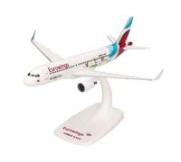 Herpa Miniatura del avión Boeing 737-800 "Eintracht Frankfurt - SGE Express - Snap-Fit, Escala 1/200, Modelo prefabricado, maqueta de colleción, modelismo, Avion con Soporte, Figura plástico