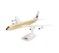 herpa Modelo de Avión Snap-Fit Braniff International Boeing 707-320, Miniatura a Escala 1:144, Pieza de colección, Modelo con Soporte, plástico