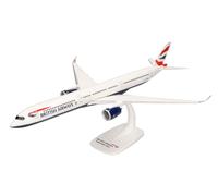 herpa Miniatura del avión British Airways Airbus A350-1000 - G-XWBG - Snap-Fit, Escala 1/200, Modelo prefabricado, maqueta de colleción, modelismo, Avion con Soporte, Figura plástico