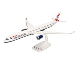 herpa Miniatura del avión British Airways Airbus A350-1000 - G-XWBG - Snap-Fit, Escala 1/200, Modelo prefabricado, maqueta de colleción, modelismo, Avion con Soporte, Figura plástico