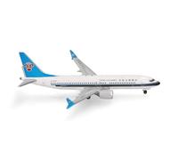 Herpa Miniatura del avión China Southern Airlines Boeing 737 MAX 8, Escala 1:500, Modelo prefabricado, maqueta de colleción, modelismo, Avion sin Soporte, Figura Metal