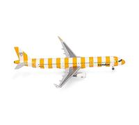 herpa Miniatura del avión Condor Airbus A321 “Sunshine” - D-AIAD, Escala 1/200, Modelo prefabricado, maqueta de colleción, modelismo, Avion sin Soporte, Figura Metal