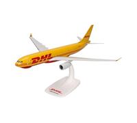 Herpa Miniatura del avión DHL Aviation (European Air Transport) Airbus A330-200F - Snap-Fit, Escala 1/200, Modelo prefabricado, maqueta de colleción, modelismo, Avion con Soporte, Figura plástico