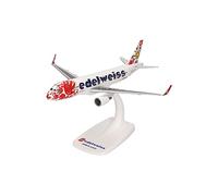 herpa Miniatura del avión Edelweiss Air Airbus A320 Help Alliance - Snap-Fit, Escala 1/200, Modelo prefabricado, maqueta de colleción, modelismo, Avion con Soporte, Figura plástico