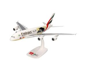Herpa Miniatura del avión Emirates Airbus A380 United for Wildlife (No.2) - Snap-Fit, Escala 1/250, Modelo prefabricado, maqueta de colleción, modelismo, Avion con Soporte, Figura plástico