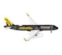 Herpa Miniatura del avión Eurowings Airbus A320 BVB Mannschaftsairbus (2025), Escala 1/200, Modelo prefabricado, maqueta de colección, modelismo, avión con Soporte, Figura Metal