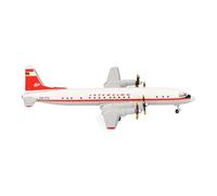 Herpa Miniatura del avión Interflug Ilyushin IL-18, Escala 1/500, Modelo prefabricado, maqueta de colección, modelismo, avión sin Soporte, Figura Metal