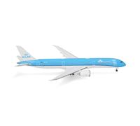 Herpa Miniatura del avión KLM Boeing 787-9 Dreamliner, Escala 1/500, maqueta de colección, modelismo, avión sin Soporte, Figura Metal