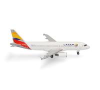 Herpa Miniatura del avión LATAM Airlines Chile Airbus A320 Colombia Flag Livery, Escala 1/500, Modelo prefabricado, maqueta de colleción, modelismo, Avion sin Soporte, Figura Metal