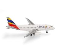 Herpa Miniatura del avión LATAM Airlines Ecuador Airbus A319 - librea Bandera Ecuador, Escala 1/500, maqueta de colección, modelismo, avión sin Soporte, Figura Metal