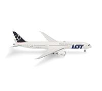 Herpa Miniatura del avión Lot Polish Airlines Boeing 787-9 Dreamliner, Escala 1/500, Modelo prefabricado, maqueta de colleción, modelismo, Avion sin Soporte, Figura Metal