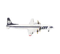 Herpa Miniatura del avión Lot Polish Airlines Ilyushin IL-18 (Late Colors), Escala 1/500, Modelo prefabricado, maqueta de colección, modelismo, avión sin Soporte, Figura Metal