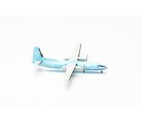 Herpa Miniatura del avión Maersk Air Fokker 50 - OY-MMT, Escala 1/200, Modelo prefabricado, maqueta de colleción, modelismo, Avion con Soporte, Figura Metal