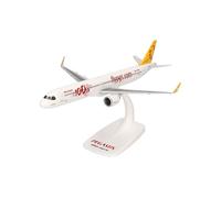 herpa Miniatura del avión Pegasus Airlines Airbus A321neo 100th - Snap-Fit, Escala 1/200, Modelo prefabricado, maqueta de colleción, modelismo, Avion con Soporte, Figura plástico