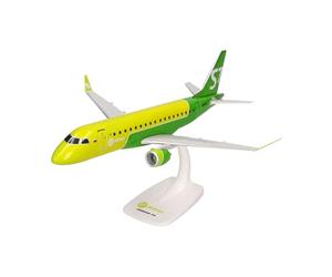 Herpa Miniatura del avión S7 Airlines Embraer E170 - Snap-Fit, Escala 1/100, Modelo prefabricado, maqueta de colleción, modelismo, Avion con Soporte, Figura plástico