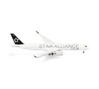 Herpa Miniatura del avión Thai Airways Airbus A350-900 Star Alliance, Escala 1/500, Modelo prefabricado, maqueta de colección, modelismo, avión sin Soporte, Figura Metal
