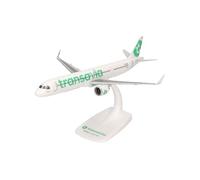 Herpa Miniatura del avión Transavia Airbus A321neo - Snap-Fit, Escala 1/200, Modelo prefabricado, maqueta de colleción, modelismo, Avion con Soporte, Figura plástico