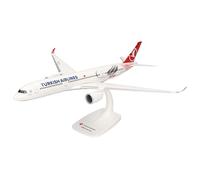 Herpa Miniatura del avión Turkish Airlines Airbus A350-900 400th - Snap-Fit, Escala 1/200, Modelo prefabricado, maqueta de colleción, modelismo, Avion con Soporte, Figura plástico