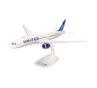 Herpa Miniatura del avión United Airlines Boeing 787-9 Dreamliner Snap-Fit, Escala 1/200, Modelo prefabricado, maqueta de colleción, modelismo, Avion con Soporte, Figura plástico