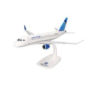 Herpa Miniatura del avión United Express Embraer E175 - Snap-Fit, Escala 1:100, Modelo prefabricado, maqueta de colleción, modelismo, Avion con Soporte, Figura plástico