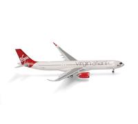 Herpa Miniatura del avión Virgin Atlantic Airbus A330-900neo Escala 1/200, Modelo prefabricado, maqueta de colleción, modelismo, Avion con Soporte, Figura plástico
