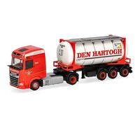Herpa Miniatura del camión DAF XG tráiler con contenedor Intercambiable Den Hartogh (Países Bajos), Escala 1/87, maqueta de colección, modelismo, Modelo alemán, Figura plástico