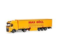 Herpa Miniatura del camión DAF XG tráiler Lona MAX Bögl, Escala 1/87, maqueta de colección, modelismo, Modelo alemán, Figura plástico