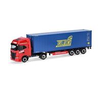 Herpa Miniatura del camión Iveco S-Way LNG Container-Sattelzug HH Bode/Tailwind(Schleswig-Holstein/Lübeck), Escala 1/87, maqueta de colleción, modelismo, Modelo aleman, Figura plástico