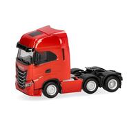 Herpa Miniatura del camión Iveco S-Way MY24 tractora 3 Ejes (6x2), Rojo, Escala 1/87, maqueta de colleción, modelismo, Modelo aleman, Figura plástico