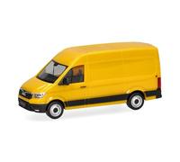 Herpa Miniatura del camión Man eTGE Kasten, Amarillo retama, Escala 1/87, maqueta de colleción, modelismo, Modelo aleman, Figura plástico