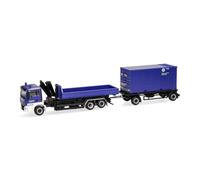 Herpa Miniatura del camión Man TGS M, camión Intercambiable con Remolque «THW Singen» (Baden-Wurtemberg/Singen), Escala 1:87, maqueta de colección, modelismo, Modelo alemán, Figura de plástico