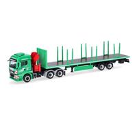 Herpa Miniatura del camión Man TGS TM, semirremolque de estacas «Trost» (Austria), Escala 1:87, maqueta de colección, modelismo, Modelo alemán, Figura de plástico