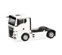 Herpa Miniatura del camión Man TGX GN Cabeza tractora 2 Ejes, Blanco, Escala 1/87, maqueta de colección, modelismo, Modelo alemán, Figura plástico