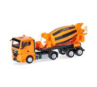 Herpa Miniatura del camión Man TGX GN camión hormigonera con semirremolque 2 Ejes/2 Ejes, Naranja Municipal, Escala 1/87, maqueta de colección, modelismo, Modelo alemán, Figura plástico