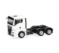 Herpa Miniatura del camión Man TGX GN tractora de 3 Ejes, Blanco, Escala 1/87, maqueta de colección, modelismo, Modelo alemán, Figura plástico