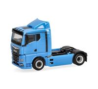 Herpa Miniatura del camión Man TGX GN, tractora rígida de 2 Ejes, Azul Claro, Escala 1:87, maqueta de colección, modelismo, Modelo alemán, Figura de plástico