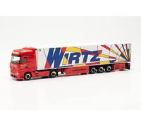 herpa Miniatura del camión Mercedes-Benz Actros '18 Bigspace 15 Metros semirremolque frigorífico Tractor Wirtz Popart, Escala 1/87, maqueta de colleción, modelismo, Modelo aleman, Figura plástico