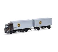 Herpa Miniatura del camión Mercedes-Benz Actros Classicspace Wechselkoffer-Hängerzug UPS, Escala 1/87, maqueta de colleción, modelismo, Modelo aleman, Figura plástico