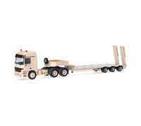Herpa Miniatura del camión Mercedes-Benz Actros L (96) MP1 góndola Baja Ejército Belga, Beige Arena (Bélgica), Escala 1/87, maqueta de colleción, modelismo, Modelo aleman, Figura plástico