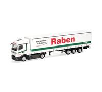 Herpa Miniatura del camión Mercedes-Benz Actros L ProCabin StreamSpace tractora con Lona corredera Raben Logistics, Escala 1/87, maqueta de colleción, modelismo, Modelo aleman, Figura plástico