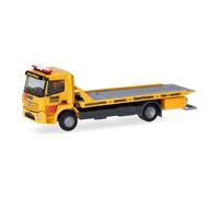 Herpa Miniatura del camión Mercedes-Benz Atego 13 grúa Plataforma Jäger, Escala 1/87, maqueta de colección, modelismo, Modelo alemán, Figura plástico