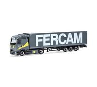 Herpa Miniatura del camión Mercedes-Benz eActros 600 ProCabin Streamspace Gardinenplanen-Sattelzug Fercam (Italia), Escala 1/87, maqueta de colleción, modelismo, Modelo aleman, Figura plástico