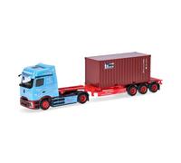 Herpa Miniatura del camión Mercedes-Benz eActros ProCabin BigSpace tractora con contenedor de 20 pies Frankenbach, Escala 1/87, maqueta de colleción, modelismo, Modelo aleman, Figura plástico