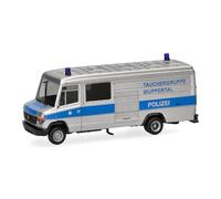 Herpa Miniatura del camión Mercedes-Benz T2 Vario furgón Policía Tauchergruppe Wuppertal, Escala 1/87, maqueta de colección, modelismo, Modelo alemán, Figura plástico
